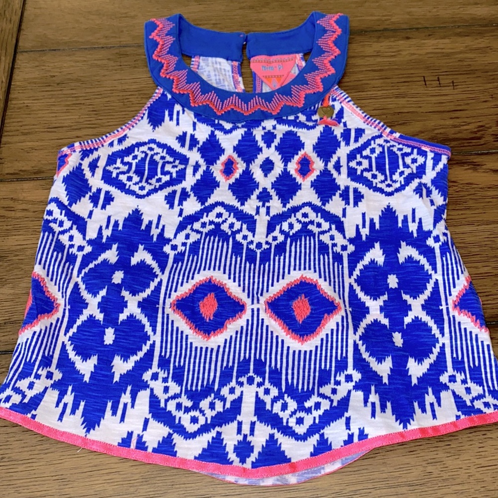 Mim-pi blu/pink top 7y